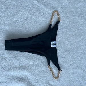 Fashion Nova Sleek Black bikini bottom with gold chains